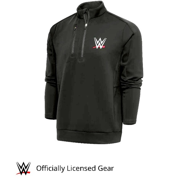 WWE Men's Antigua Black WWE Generation Quarter-Zip Pullover Top size L NWT - Picture 6 of 6
